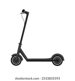 Ilustração de vetor de scooter elétrico. Ícone preto do veículo moderno. Cartoon popular eco transporte isolado em fundo transparente.