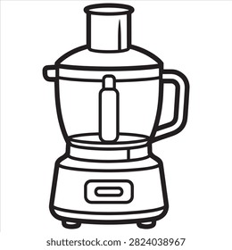 Electric Kitchen Food Processor Chopper Machine Blender Appliance Vector Line Art Page For Coloring Book