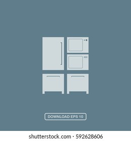 Electric kitchen furniture icon vector