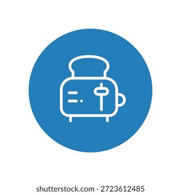 Electric kitchen toaster icon for bread breakfast and household cooking appliance vector.
