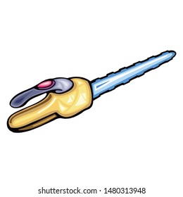 electric kithen knife on white background