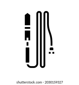 electric knife beekeeping glyph icon vector. electric knife beekeeping sign. isolated contour symbol black illustration