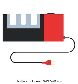 Electric knife sharpener vector cartoon illustration isolated on a white background.