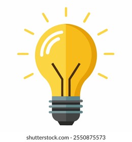 electric lamp bulb and light vector icon on white background