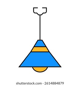 electric lamp ceiling line icon vector. electric lamp ceiling sign. isolated symbol illustration