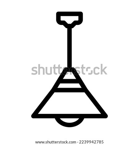 electric lamp ceiling line icon vector. electric lamp ceiling sign. isolated contour symbol black illustration