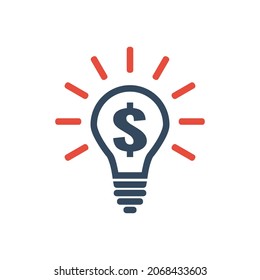 electric lamp with dollar sign, great financial or business idea