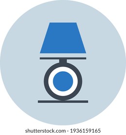 Electric lamp icon. bedroom lamp, table lamp, table light, lampshade icon with vector illustration and flat style