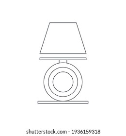 Electric lamp icon. bedroom lamp, table lamp, table light, lampshade icon with vector illustration and flat style