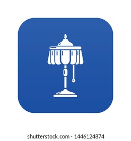 Electric lamp icon blue vector isolated on white background