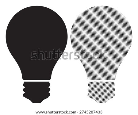 Electric lamp icon, energy efficiency symbol, creative thinking idea, invention discovery