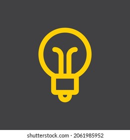 Electric lamp icon. Symbol of idea, solution, innovation and creativity. Linear vector sign.
