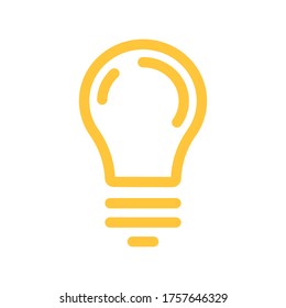 Icono vectorial de la bombilla eléctrica. Símbolo de idea.