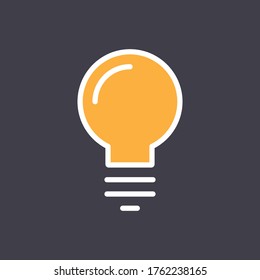 Electric lamp light bulb vector icon. Idea symbol.