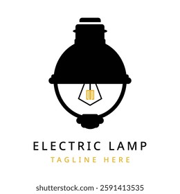 Electric lamp logo vector design