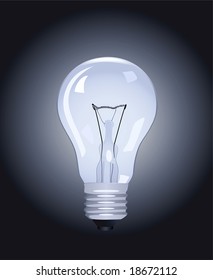 Electric lamp on black background. Vector illustration