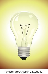 Electric lamp on yellow background. Vector illustration