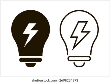 Electric lamp set icon Lamp with light Vector stock illustration