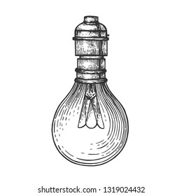 Dibujo eléctrico de lámpara grabando ilustración vectorial. Imitación del estilo de pizarra. Imagen dibujada a mano.