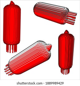 modelo de dispositivo de vacío de lámpara eléctrica con tecnología de tipo gráfico vectorial de voz brillante