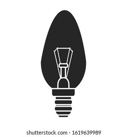 Electric lamp vector icon.Black vector icon isolated on white background electric lamp.