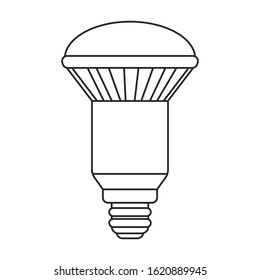Electric lamp vector icon.Line vector icon isolated on white background electric lamp.