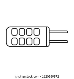 Electric lamp vector icon.Line vector icon isolated on white background electric lamp.