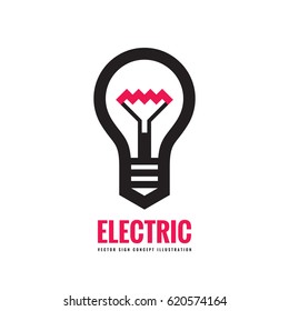 Electric lamp - vector logo template concept illustration. Lightbulb creative sign.