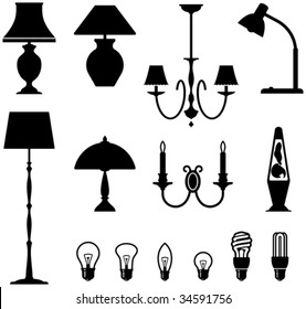 Electric lamps, chandeliers and light bulbs