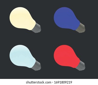 electric lamps of different colors vector