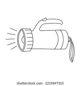 Elektrische Laterne im Stil von Doodles. Einzeln auf weißem Hintergrund. Vektorgrafik.