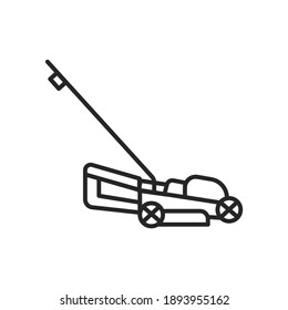 Electric lawn mower color line icon. Pictogram for web page, mobile app, promo. UI UX GUI design element. Editable stroke.