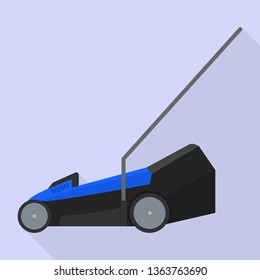 Electric lawn mower icon. Flat illustration of electric lawn mower vector icon for web design