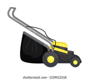 Electric lawn mower. Vector illustration on a white background.