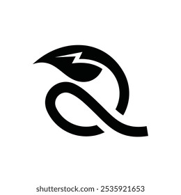 Diseño de Logo de Hoja Eléctrica con el concepto de Letra Inicial Q