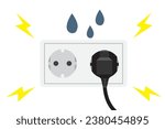 Electric leakage. Water drops into the outlets, causing a short circuit and damaged or dangerous. Three eye plug.