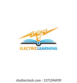 Electric Learning Logo Template Design Vector, Emblem, Design Concept, Creative Symbol, Icon