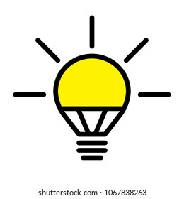 Electric LED Light Bulb Lamp. Symbol of bright idea. Linear vector illustration with editable line