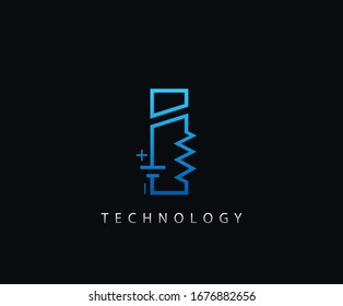 Electric I Letter Icon Design With Electrical Engineering Component Symbol.