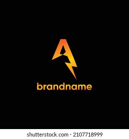 ELECTRIC LETTER A LOGO VECTOR TEMPLATE 