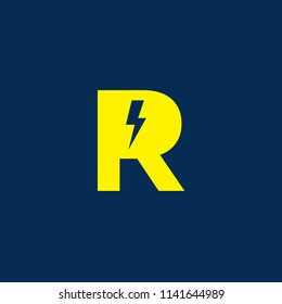 electric letter r logo, icon, symbol