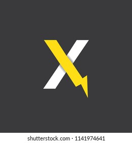 electric letter x logo, icon, symbol