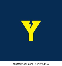 electric letter y logo, icon, symbol