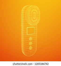 Electric lifting anti aging facial skin massage machine. Massager device wireframe low poly mesh vector illustration