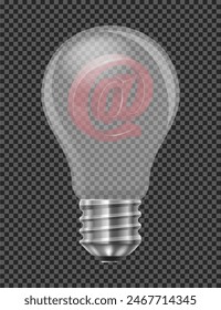 Ilustración vectorial de concepto abstracto de la bombilla eléctrica aislada sobre fondo blanco