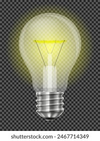 Ilustración vectorial de concepto abstracto de la bombilla eléctrica aislada sobre fondo blanco