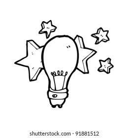 caricatura de bombilla eléctrica