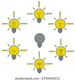Electric Light Bulb Close Up Illustration.
Realistic Light Bulb Isolated on White Background