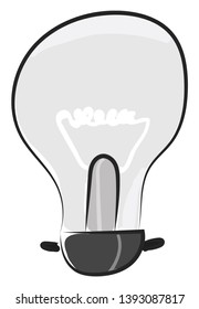 An electric light bulb with a coil inside to glow vector color drawing or illustration