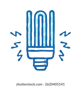electric light bulb doodle icon sketch vector. electric light bulb sign. isolated symbol illustration